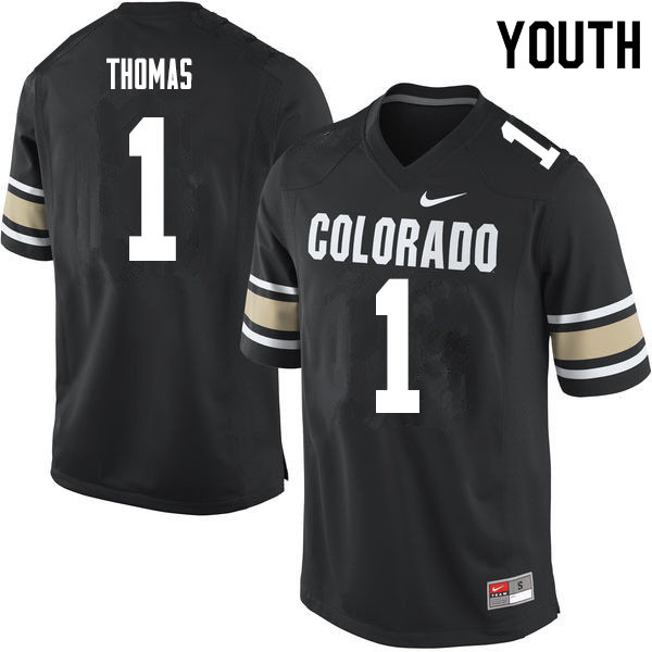 Youth #1 Guy Thomas Colorado Buffaloes College Football Jerseys Sale-Home Black